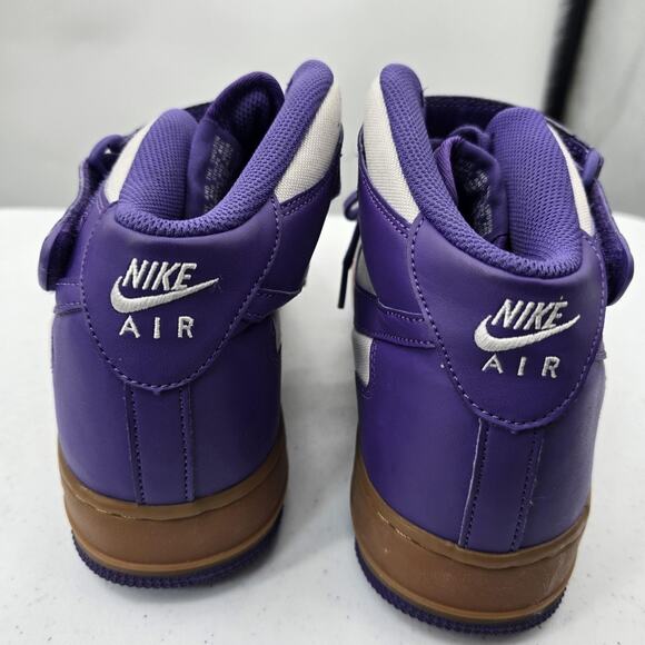 Nike Air Force 1 Mid Mens Shoes 9.5 Purple White Canvas Basketball Sneakers main image 9